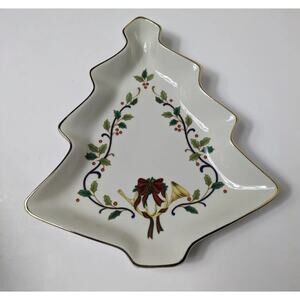 MIKASA Holiday Elegance Fine Porcelain Christmas Tree Holiday Candy Dish FK001